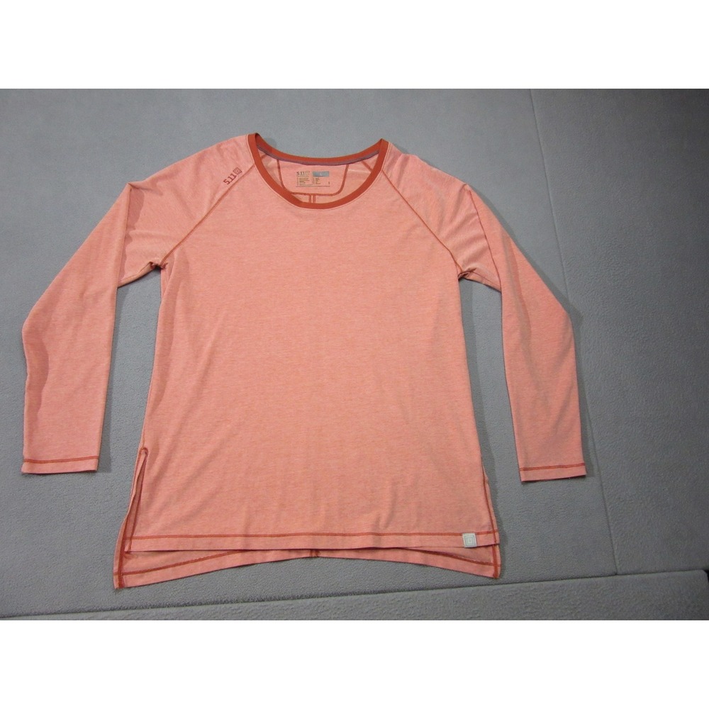5.11 Tactical Shirt Womens Large Orange Long Sleeve Raglan Tee Base Layer Train